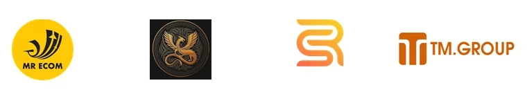 Logo khách hàng: Mr Ecom, TM Group và các đối tác khác